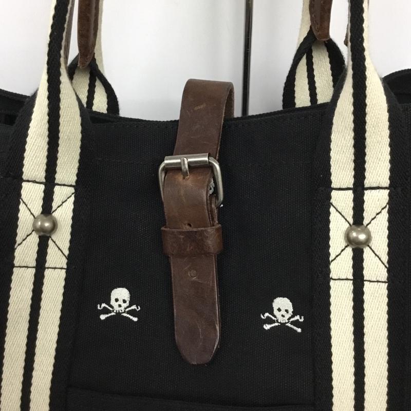 ラルフローレン ラグビー RALPH LAUREN RUGBY トートバッグ トートバッグ スカル ドクロ 刺繍 総柄 黒 / ブラック / メンズ USED 古着 中古 10128848