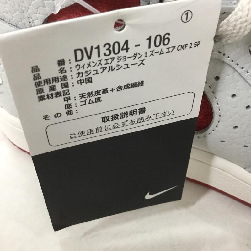 ナイキ NIKE スニーカー スニーカー DV1304-106 W AIR JORDAN 1 ZOOM CMFT 2 25cm 箱有 25.0cm ロゴ、文字 灰 / グレー / X 赤 / レッド / レディース USED 古着 中古 10142825