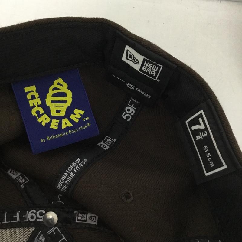 アイスクリーム ICECREAM 帽子 キャップ NEW ERA 59FIFTY ウール 61.5cm ロゴ、文字 茶 / ブラウン / メンズ USED 古着 中古 10128803