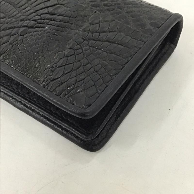 古着 USED カードケース 名刺入れ レザー クロコダイル 箱有 アニマル柄 黒 / ブラック / メンズ USED 古着 中古 10135299