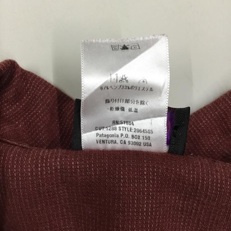 パタゴニア patagonia シャツ、ブラウス 半袖 半袖シャツ カラーシャツ 半袖カットソー 刺繍シャツ XL 刺繍 えんじ / ワインレッド / メンズ USED 古着 中古 10122921