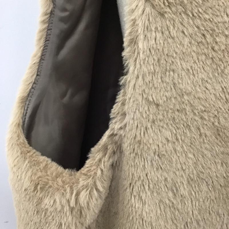 ダブルクローゼット w closet ベスト ベスト ベスト ノースリーブカットソー ファーベスト FREE 無地 茶 / ブラウン / レディース USED 古着 中古 10118012