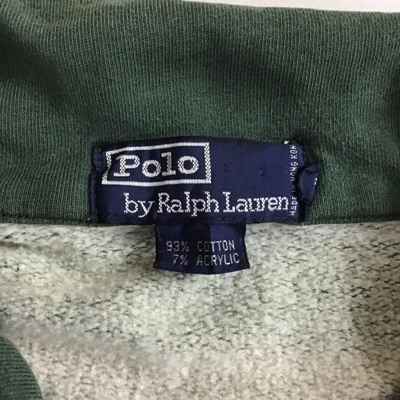 ポロバイラルフローレン Polo by RALPH LAUREN トレーナー 長袖 長袖スウェット 長袖トレーナー リブカットソー 長袖カットソー ジップネックトレーナー M ボーダー柄 灰 / グレー / X 緑 / グリーン / メンズ USED 古着 中古 10115359