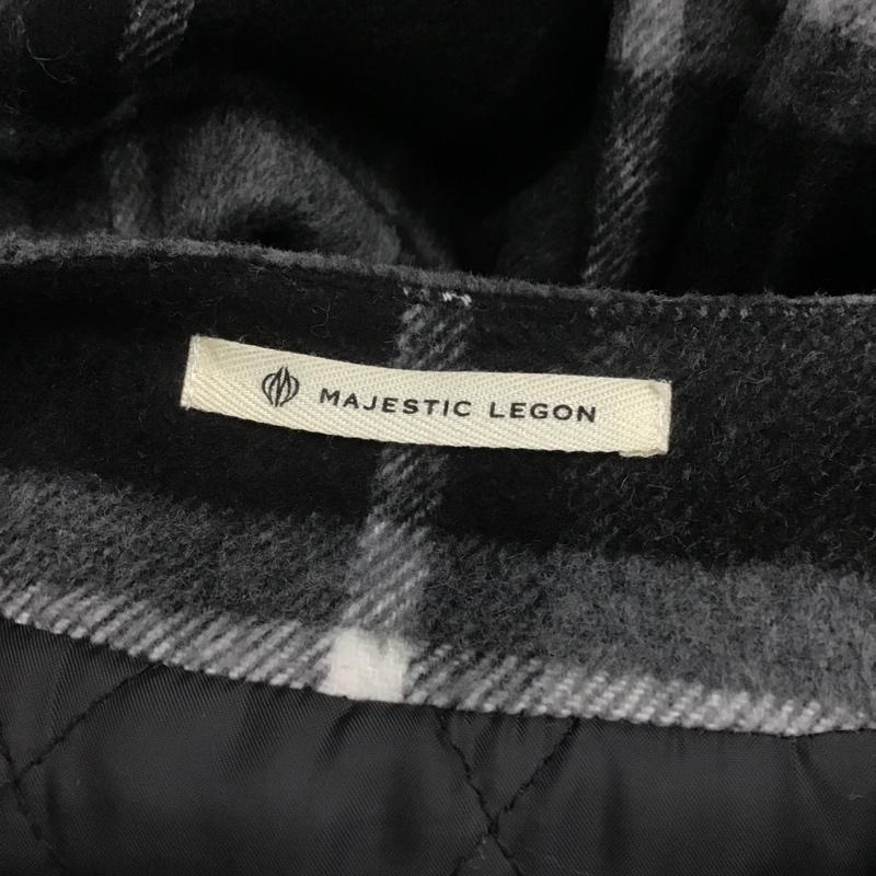 マジェスティックレゴン MAJESTIC LEGON コート コート一般 チェスターコート ロングコート アウター ノーカラージャケット M チェック 白 / ホワイト / X 黒 / ブラック / X 灰 / グレー / レディース USED 古着 中古 10105630