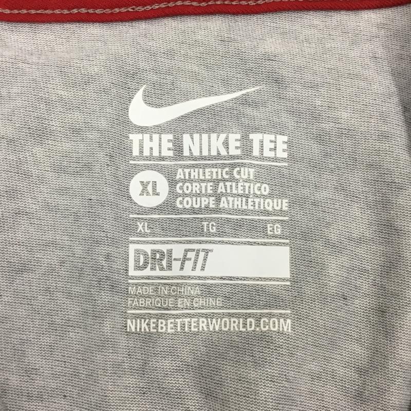 ナイキ NIKE Tシャツ 半袖 半袖カットソー プリントTシャツ クルーネックカットソー スポーツウェア XL プリント 灰 / グレー / メンズ USED 古着 中古 10109464