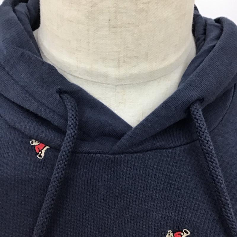 ゲス Guess パーカー 長袖 長袖パーカー フード付きパーカー プリントスウェット トレーナー M ロゴ、文字 紺 / ネイビー /  メンズ USED 古着 中古 10120627