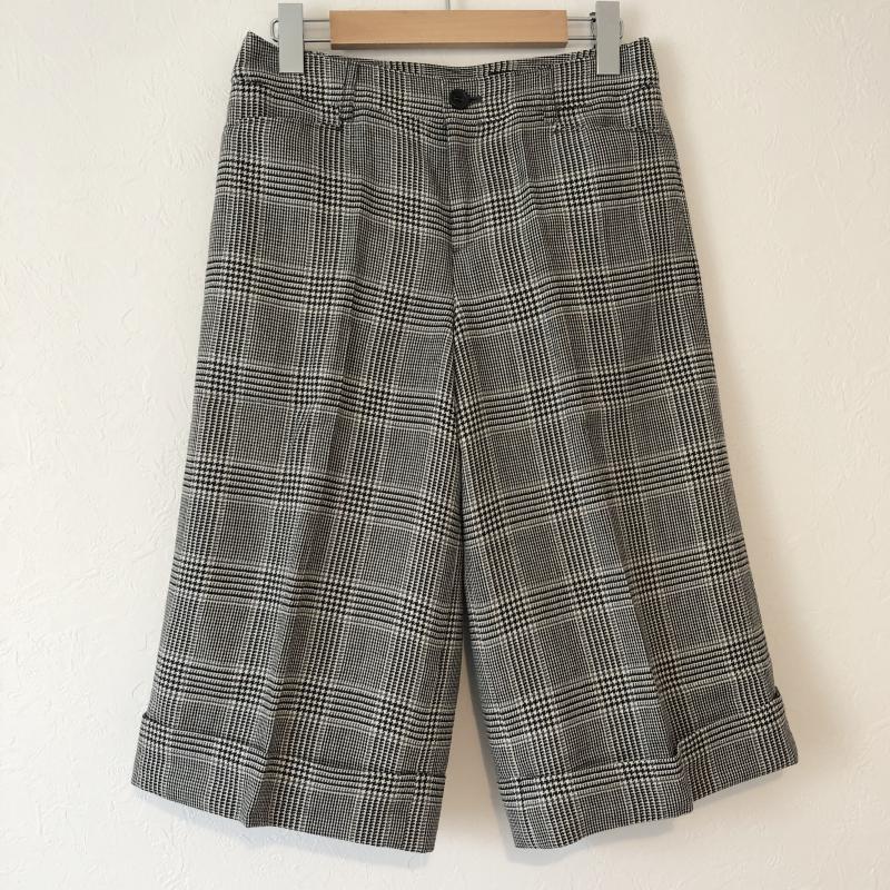 アナイ ANAYI パンツ ショートパンツ ウール ハーフパンツ ロールアップ センタープレス 38 チェック X 総柄 X 千鳥格子 黒 / ブラック / X 白 / ホワイト / X 灰 / グレー / レディース USED 古着 中古 10029178