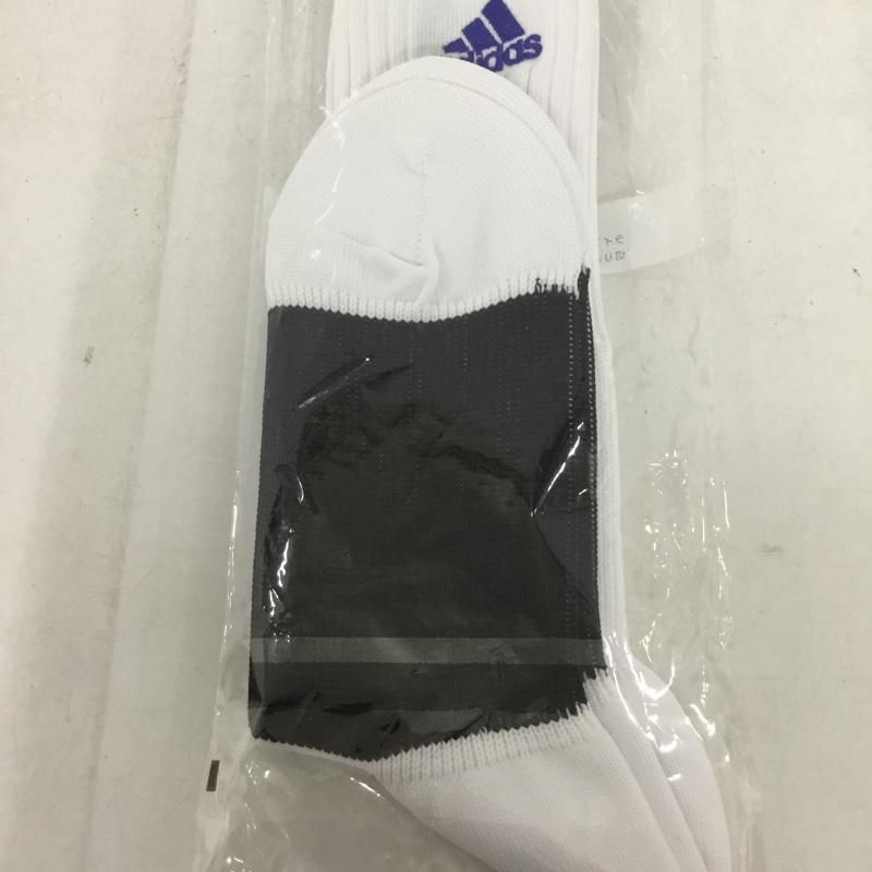 アディダス adidas ファッション小物 ファッション小物 BS2732 サッカー フットサル ストッキング 3ストライプ ゲームソックス ロゴ、文字 白 / ホワイト / X 青 / ブルー / メンズ USED 古着 中古 10132183