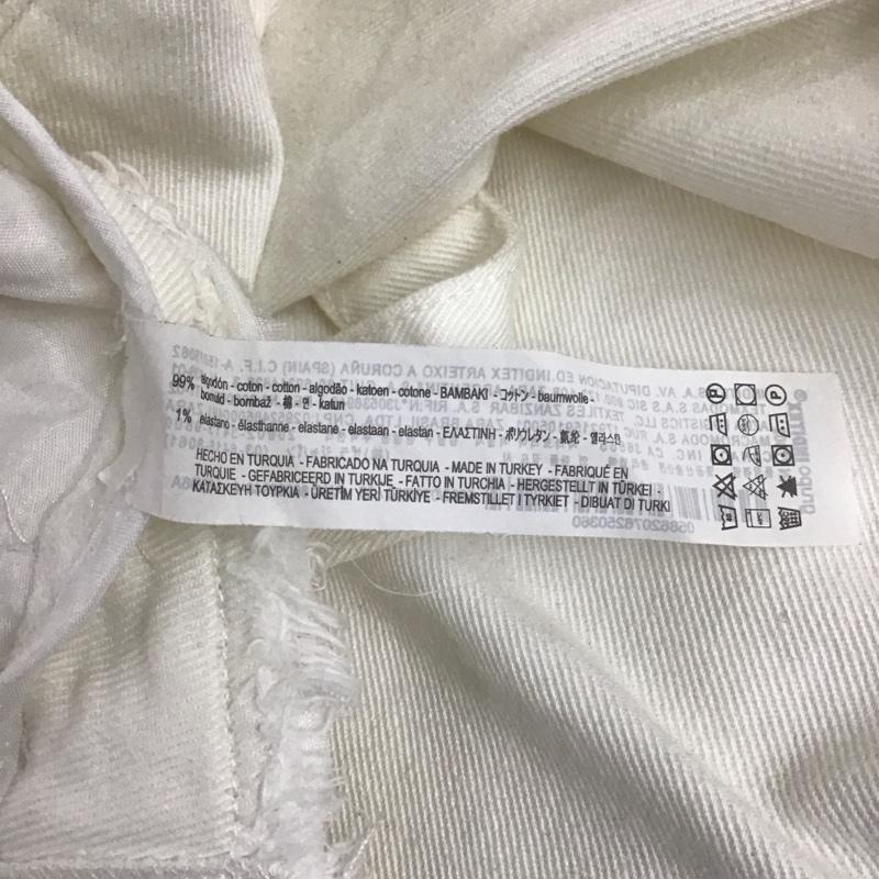 ザラベーシック ZARA BASIC ボトムス ボトムス 5862 076 250 ワイドパンツ デニム カットオフ 無地 白 / ホワイト / レディース USED 古着 中古 10112238