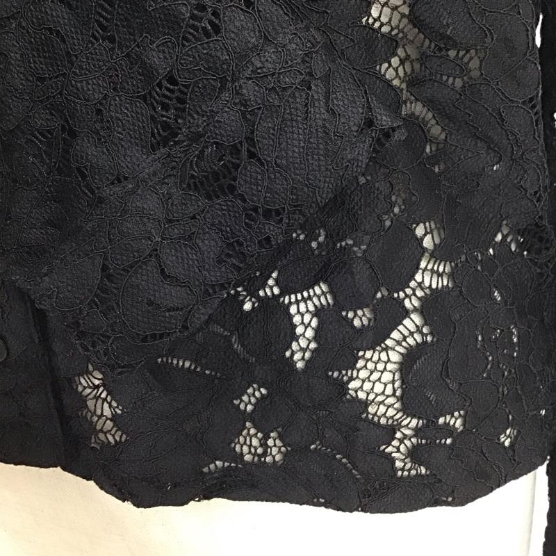 ページボーイ PAGEBOY シャツ、ブラウス 長袖 pb860249al レースシャツ 半袖カットソー 半袖カラーシャツ FREE 総柄 黒 / ブラック / レディース USED 古着 中古 10111903