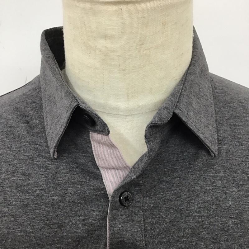 バーバリーブラックレーベル BURBERRY BLACK LABEL ポロシャツ 長袖 長袖ポロシャツ カラーシャツ ロングスリーブカットソー 3 ロゴ、文字 灰 / グレー /  メンズ USED 古着 中古 10113117