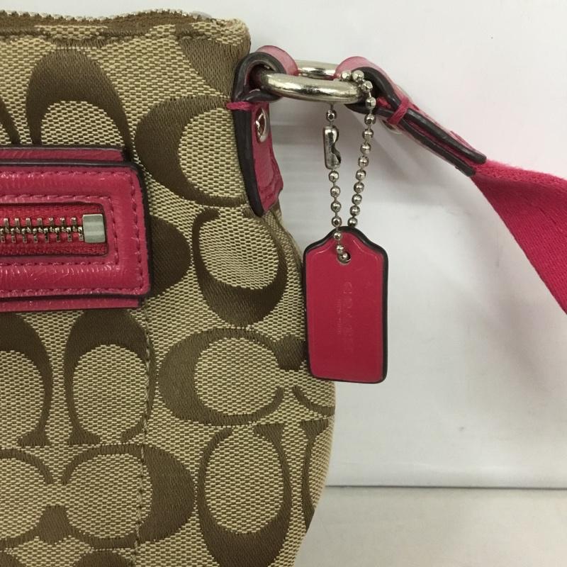コーチ COACH ショルダーバッグ ショルダーバッグ ロゴ、文字 ベージュ / ベージュ / X 桃 / ピンク / レディース USED 古着 中古 10131243