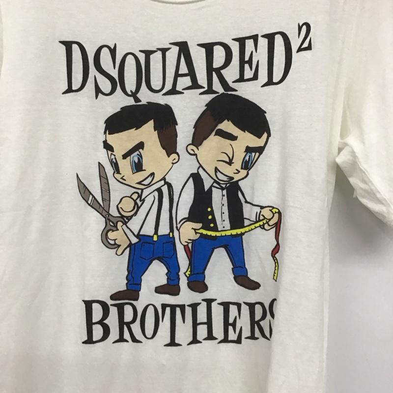 ディースクエアード2 DSQUARED2 Tシャツ 半袖 半袖カットソー プリントTシャツ クルーネックカットソー S プリント 白 / ホワイト / メンズ USED 古着 中古 10138539