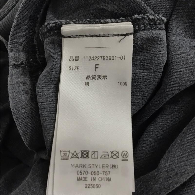 アングリッド Ungrid Tシャツ 半袖 112422793901 ツアーロゴルーズTee 24春夏 FREE プリント X ロゴ、文字 灰 / グレー / レディース USED 古着 中古 10146295