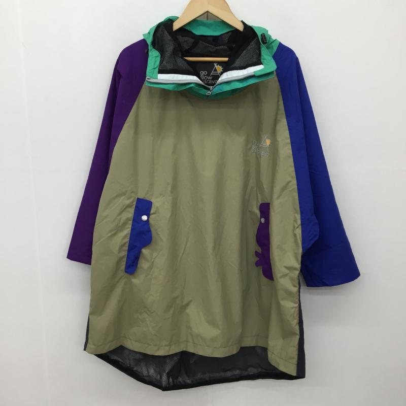 ゴースローキャラバン go slow caravan トップス トップス レインコート ポンチョ 1 ロゴ、文字 青 / ブルー / X ベージュ / ベージュ / X 紫 / パープル / X 緑 / グリーン / レディース USED 古着 中古 10134998