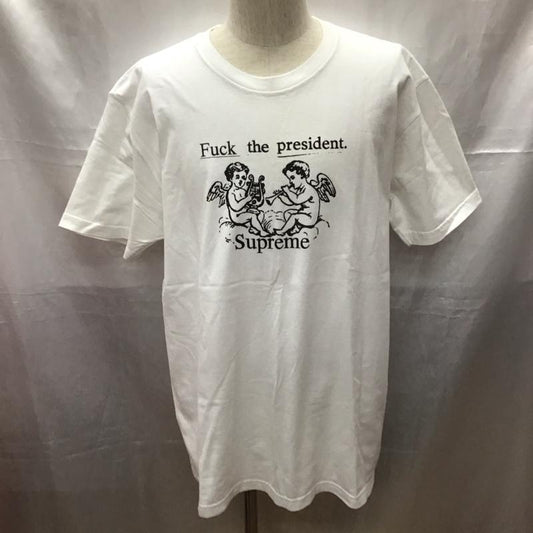 シュプリーム Supreme Tシャツ 半袖 17SS FUCKTHEPRESIDENTTEE 半袖カットソー プリントTシャツ XL プリント 白 / ホワイト /  メンズ USED 古着 中古 10111470