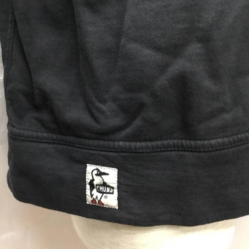 チャムス CHUMS トレーナー 長袖 長袖スウェット 長袖トレーナー ヘンリーネック 長袖カットソー L 無地 黒 / ブラック /  メンズ USED 古着 中古 10118630
