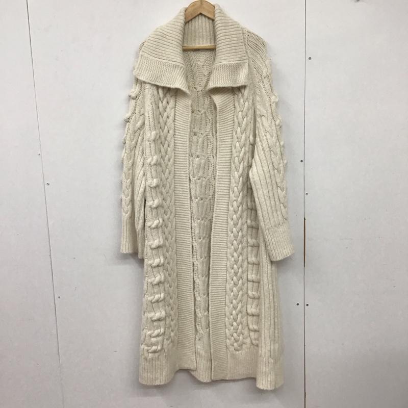 ザラ ZARA コート コート一般 3859/118/712 ケーブルニット テクスチャーニットコート L 無地 白 / ホワイト / レディース USED 古着 中古 10134002