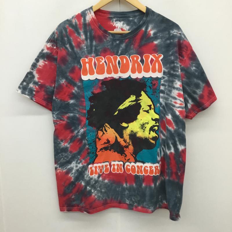ユーズドクロージング used clothes Tシャツ 半袖 Jimi Hendrix ジミ・ヘンドリックス タイダイ柄 XXL 総柄 灰 / グレー / X 赤 / レッド / メンズ USED 古着 中古 10129331