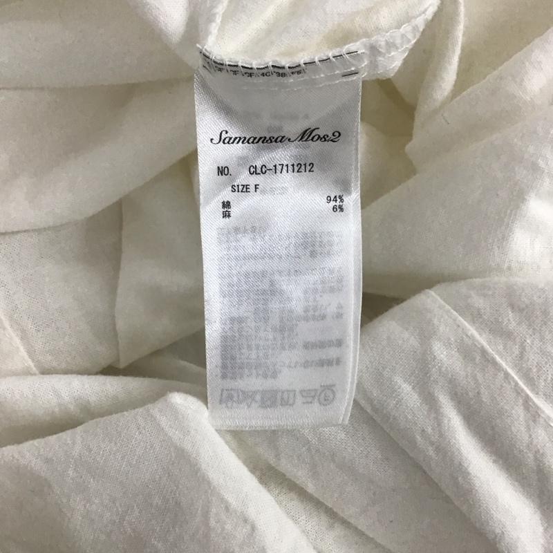 サマンサモスモス Samansa Mos2 シャツ、ブラウス 長袖 長袖シャツ カラーシャツ Vネック M 無地 白 / ホワイト / レディース USED 古着 中古 10135418