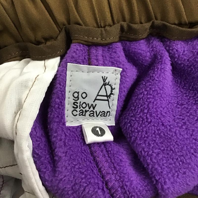 ゴースローキャラバン go slow caravan パンツ ワークパンツ、ペインターパンツ 340230 フリースパンツ ワイドパンツ 1 ロゴ、文字 茶 / ブラウン / X 紫 / パープル / メンズ USED 古着 中古 10132321