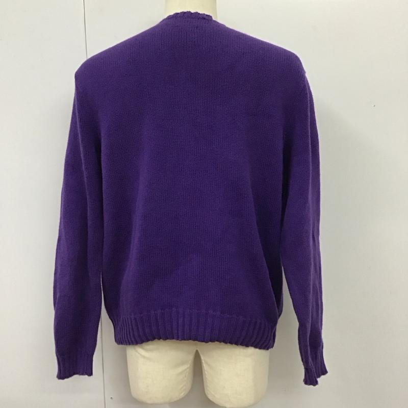 ポロバイラルフローレン Polo by RALPH LAUREN ニット、セーター 長袖 コットンニット L ワンポイント 紫 / パープル / メンズ USED 古着 中古 10114608