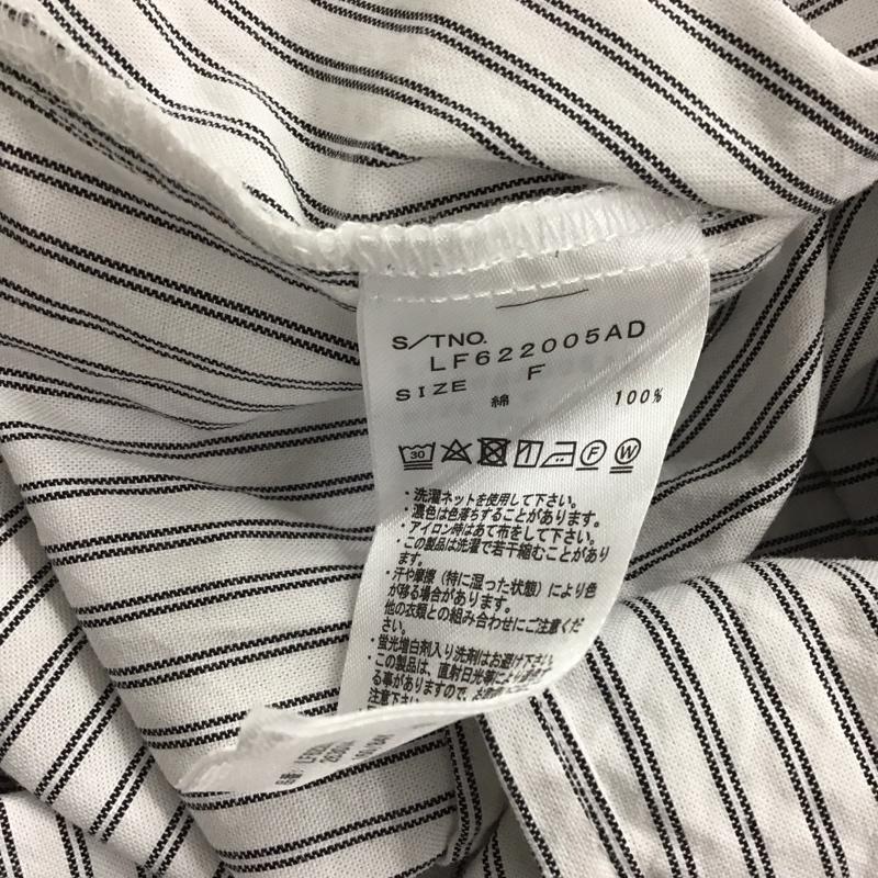 ローリーズファーム LOWRYS FARM シャツ、ブラウス 長袖 FREE ストライプ 白 / ホワイト / X 黒 / ブラック / レディース USED 古着 中古 10131978