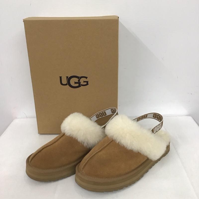 アグ UGG サンダル サンダル 1130395K ファンケット 24.5cm 箱有 24.5cm ロゴ、文字 ベージュ / ベージュ / レディース USED 古着 中古 10126342