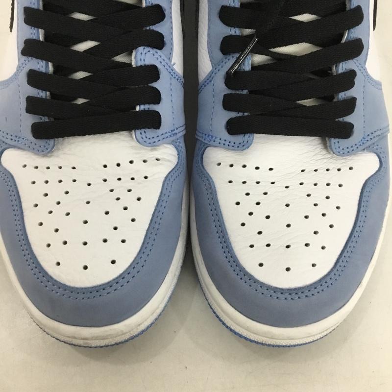 ナイキ NIKE スニーカー スニーカー 555088 134 AIR JORDAN 1 RETRO HIGH OG 28cm 箱有 28.0cm ロゴ、文字 白 / ホワイト / X 黒 / ブラック / X 水色 / ライトブルー / メンズ USED 古着 中古 10145596
