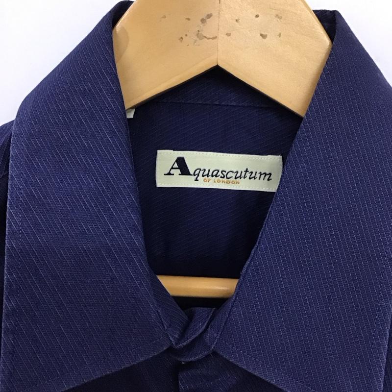 アクアスキュータム Aquascutum シャツ、ブラウス 長袖 長袖シャツ 無地シャツ カラーシャツ 無地 紺 / ネイビー / メンズ USED 古着 中古 10131170