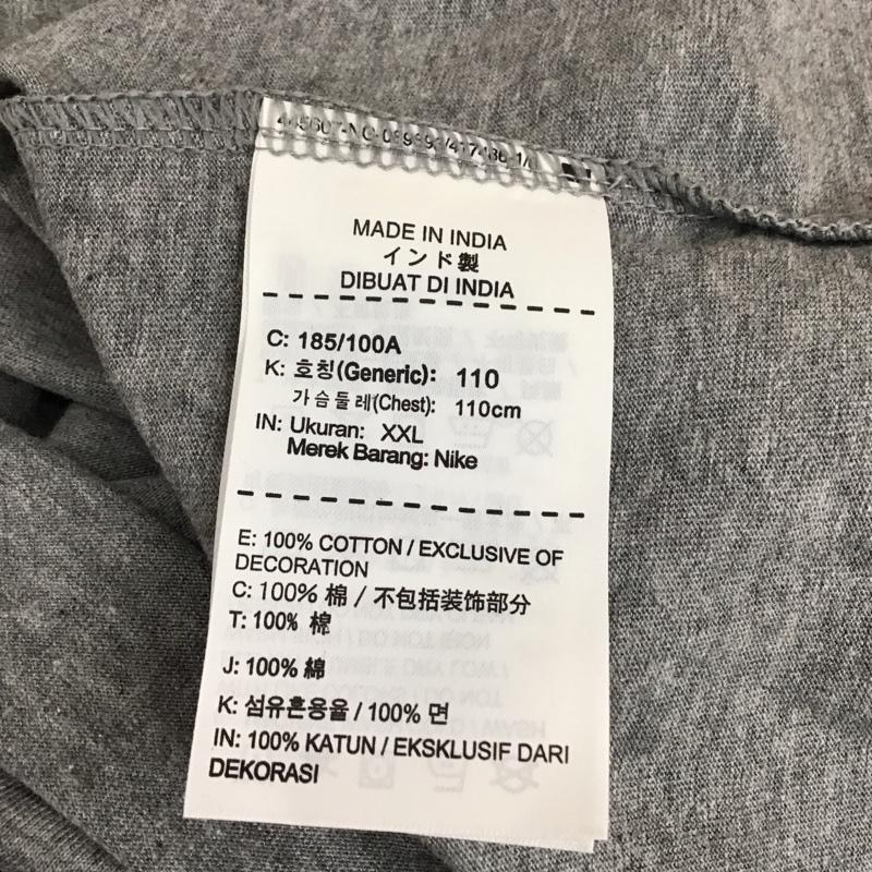 ナイキ NIKE Tシャツ 半袖 半袖カットソー プリントTシャツ クルーネックカットソー XXL ロゴ、文字 灰 / グレー / メンズ USED 古着 中古 10114658