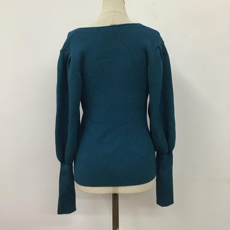 スライ SLY カットソー 長袖 030DAH70-5510-1 SQUARE NECK PUFF SLEEVE トップス スクエアネック FREE 無地 青 / ブルー / レディース USED 古着 中古 10115893