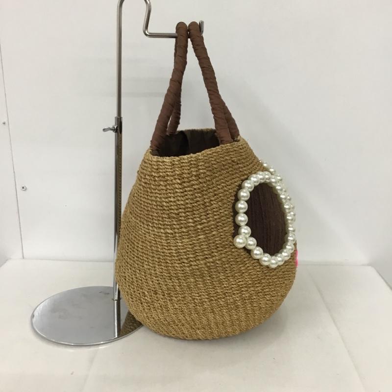 アジョリー a-jolie ハンドバッグ ハンドバッグ カゴバッグ サングラス パール 茶 / ブラウン / X ベージュ / ベージュ / レディース USED 古着 中古 10132041