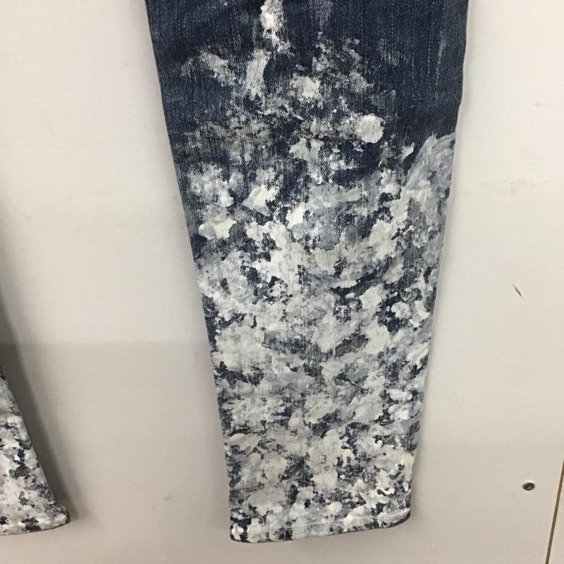 ジャックローズ JACKROSE パンツ デニム、ジーンズ デニムパンツ スリムパンツ カジュアルパンツ ストレッチパンツ ペイント 35インチ インディゴ / インディゴ / メンズ USED 古着 中古 10132893