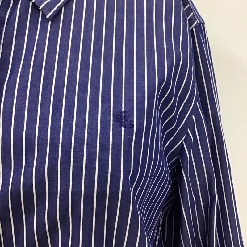 ラルフローレン RALPHLAUREN シャツ、ブラウス 長袖 長袖シャツ ストライプシャツ カジュアルシャツ ストライプシャツ S ストライプ 白 / ホワイト / X 青 / ブルー / レディース USED 古着 中古 10110228