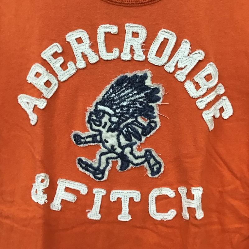 アバクロンビーアンドフィッチ ABERCROMBIE&FITCH カットソー 半袖 半袖カットソー プリントTシャツ クルーネックカットソー L ロゴ、文字 橙 / オレンジ / メンズ USED 古着 中古 10130887