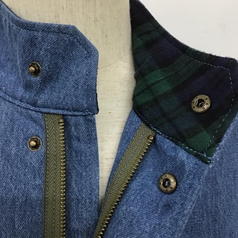 イグザンプル EXAMPLE コート コート一般 DENIM MOD COAT ライトオンス チェック L ワンポイント 青 / ブルー / メンズ USED 古着 中古 10106925