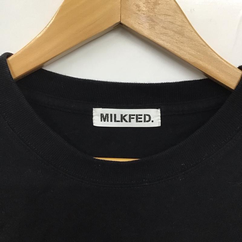 ミルクフェド MILKFED. カットソー 長袖 長袖カットソー プリントカットソー クルーネック プリント 黒 / ブラック / レディース USED 古着 中古 10129538
