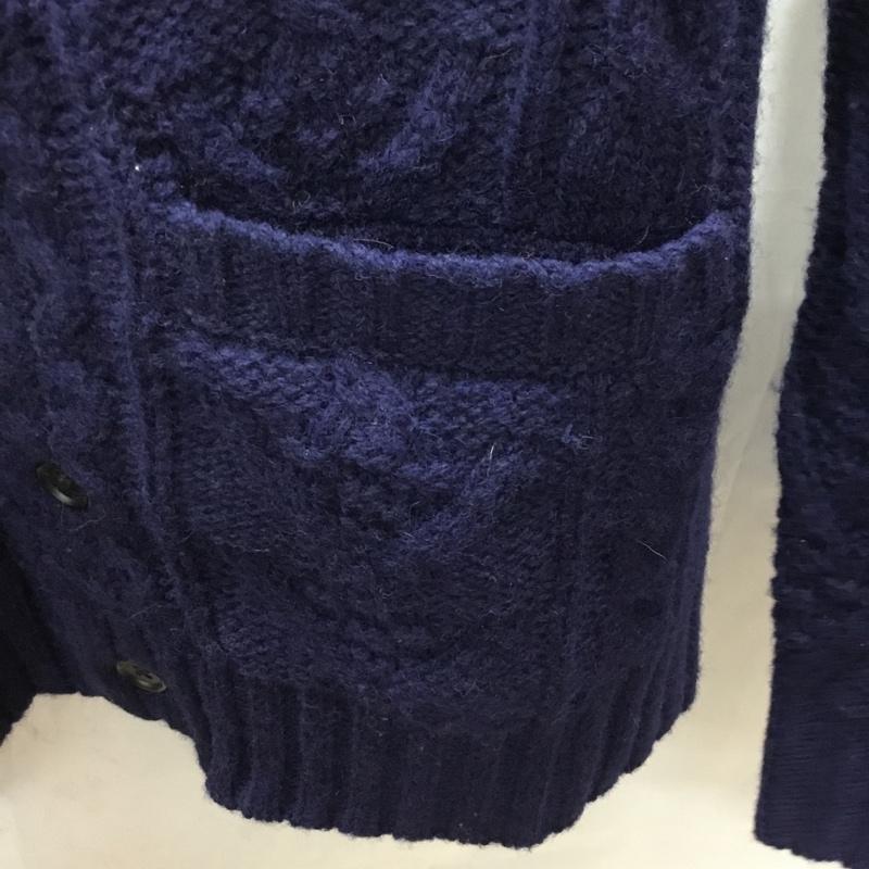 ニューヨーカー ブルー NEWYORKER BLUE カーディガン 長袖 長袖ニットカーディガン リブニットカーディガン 前ボタン M 紺 / ネイビー / メンズ USED 古着 中古 10113384