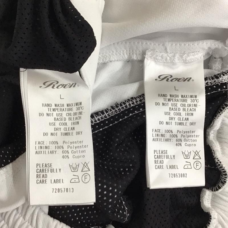 ロエン ROEN セットアップ セットアップ ジップアップジャケット ハーフパンツ 2点セット ジャージ L ロゴ、文字 白 / ホワイト / メンズ USED 古着 中古 10119694