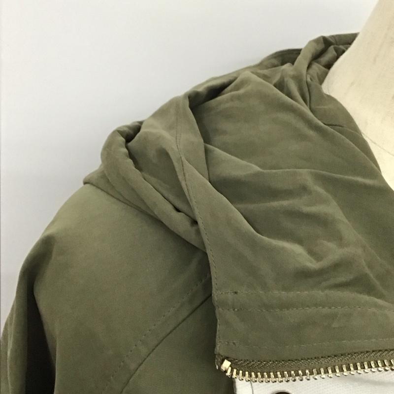 ザラウーマン ZARA WOMAN ジャケット、上着 ジャケット、ブレザー ジップアップジャケット フード付きジャケット アウター ミリタリー S 無地 カーキ / カーキ / レディース USED 古着 中古 10125245