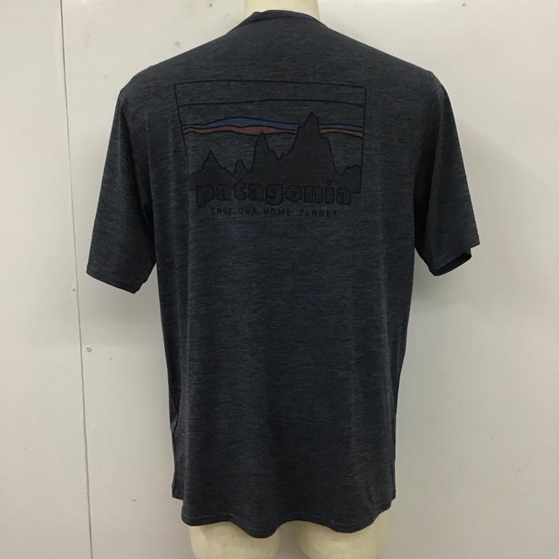 パタゴニア patagonia Tシャツ 半袖 45235sp23 半袖カットソー プリントTシャツ クルーネックカットソー M ロゴ、文字 紺 / ネイビー /  メンズ USED 古着 中古 10112826