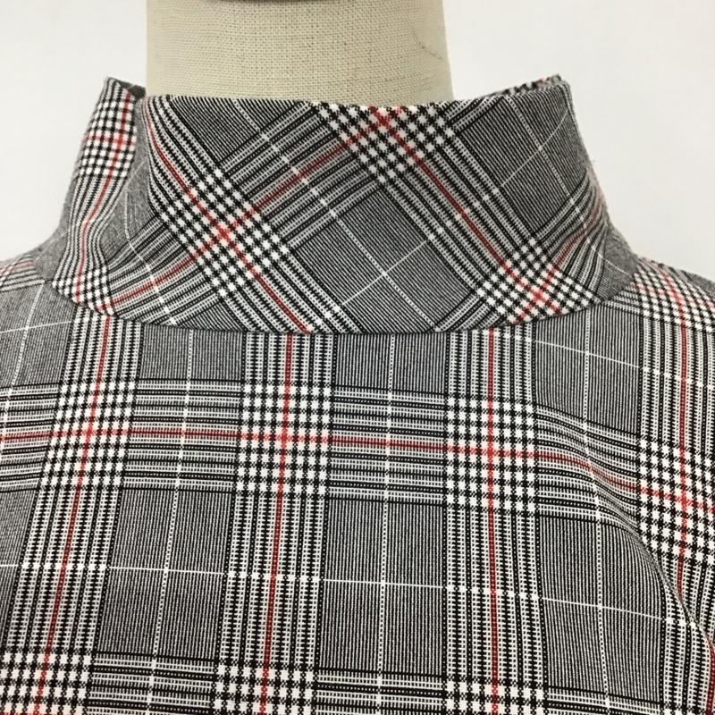 ザラウーマン ZARA WOMAN カットソー 長袖 4437 050 064 スタンドネック M チェック 黒 / ブラック / X 白 / ホワイト / X 赤 / レッド /  レディース USED 古着 中古 10113458