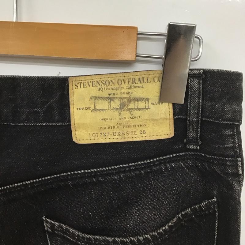 スティーブンソンオーバーオール STEVENSON OVERALL CO. パンツ デニム、ジーンズ デニムパンツ スリムパンツ カジュアルパンツ 28インチ 無地 黒 / ブラック /  メンズ USED 古着 中古 10126828