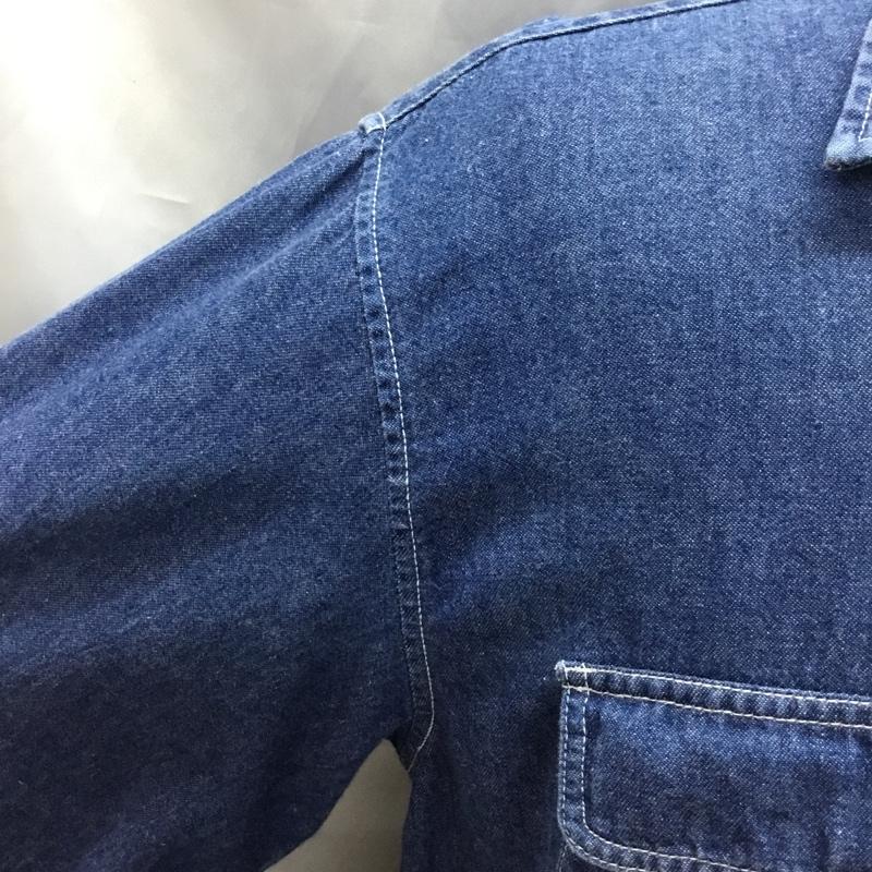 ポロクラブ POLOCLUB シャツ、ブラウス 長袖 長袖シャツ カラーシャツ ポケットシャツ 長袖カットソー デニムシャツ ロゴ、文字 インディゴ / インディゴ /  メンズ USED 古着 中古 10113315