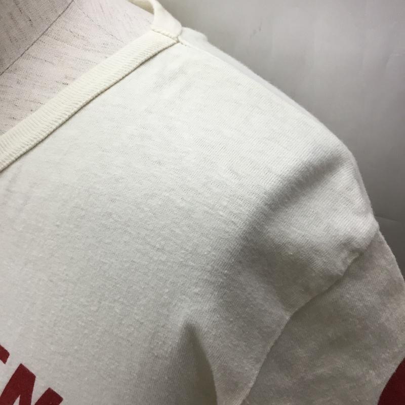 ウエアハウス WAREHOUSE Tシャツ 半袖 半袖カットソー プリントTシャツ クルーネックカットソー S ロゴ、文字 ベージュ / ベージュ /  メンズ USED 古着 中古 10108973