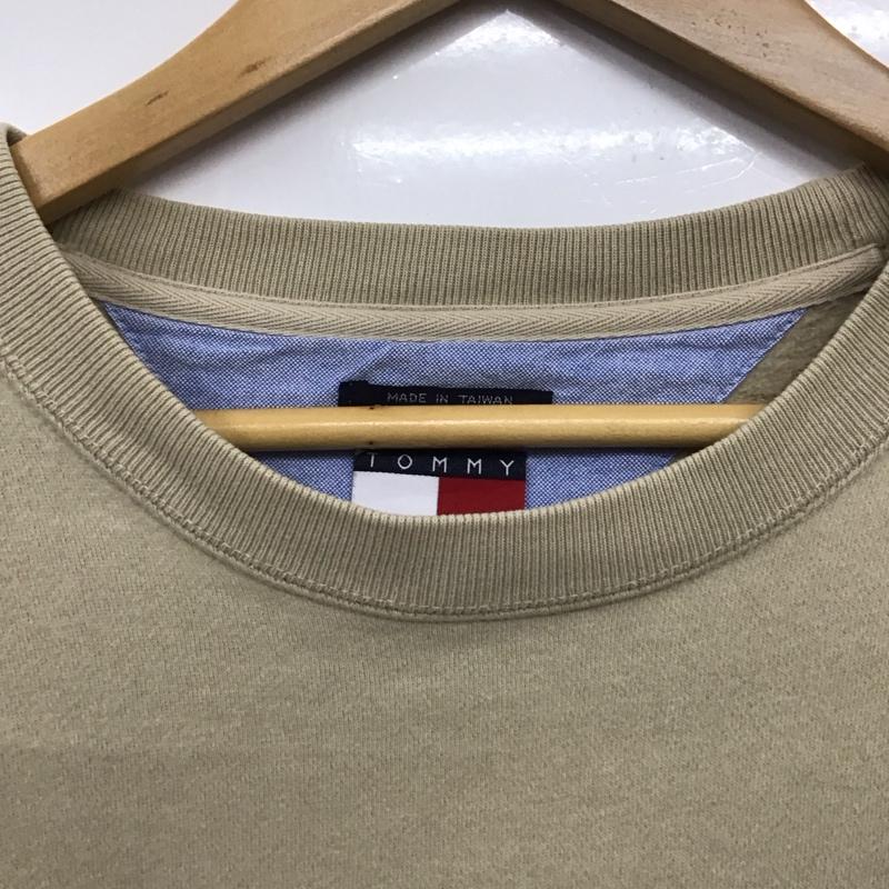 トミーヒルフィガー TOMMY HILFIGER トレーナー 長袖 長袖トレーナー スウェット クルーネック プルオーバー XL ロゴ、文字 ベージュ / ベージュ / メンズ USED 古着 中古 10132380