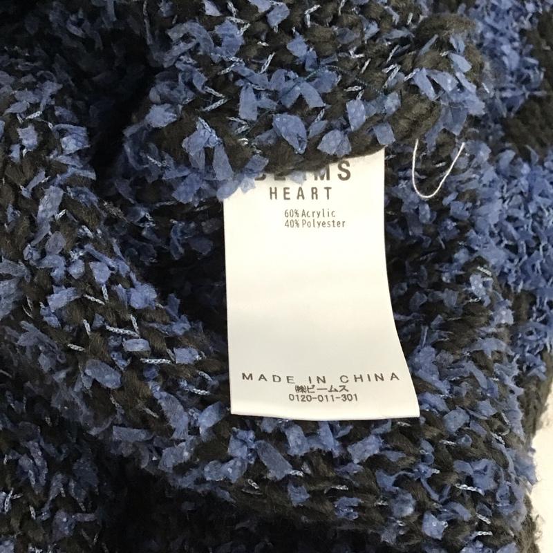 ビームス ハート BEAMS HEART カーディガン 長袖 43-15-0173-213 千鳥格子柄 オーバーサイズ Vネック カーディガン 千鳥格子 黒 / ブラック / X 青 / ブルー / レディース USED 古着 中古 10147177