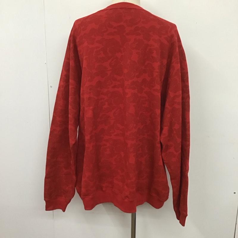 アベイシングエイプ A BATHING APE トレーナー 長袖 CAMO スウェット XXL 総柄 赤 / レッド / メンズ USED 古着 中古 10107425