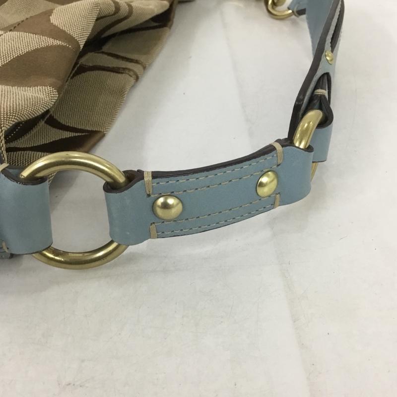 コーチ COACH ハンドバッグ ハンドバッグ 10619 トートバッグ 総柄 茶 / ブラウン / X 水色 / ライトブルー / レディース USED 古着 中古 10139106